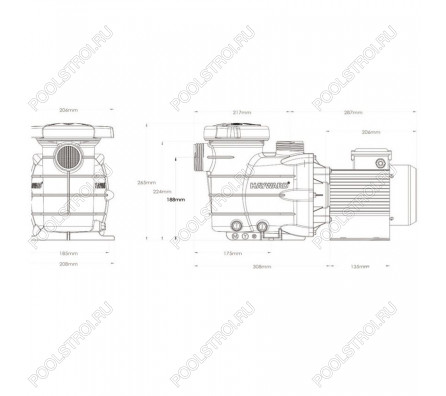 Насос Hayward PL 81003 (220В, 7.3м³/ч, 0.33лс)